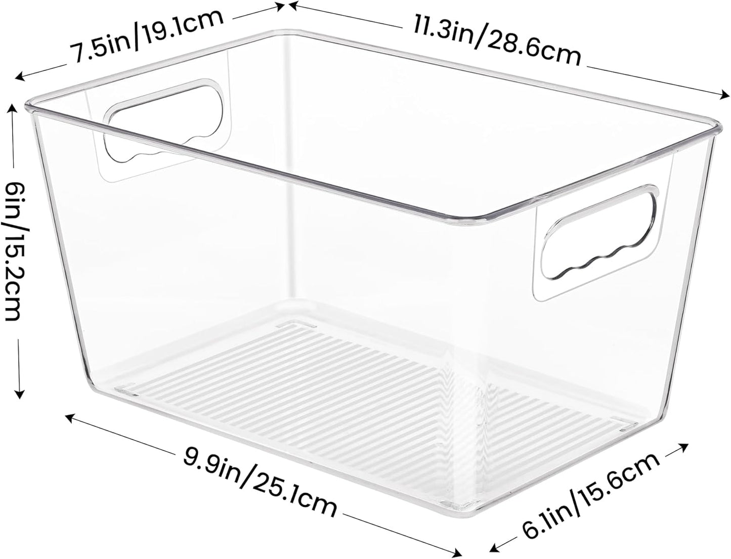 Clear Storage Bins with Handles – Pantry & Fridge Organizer