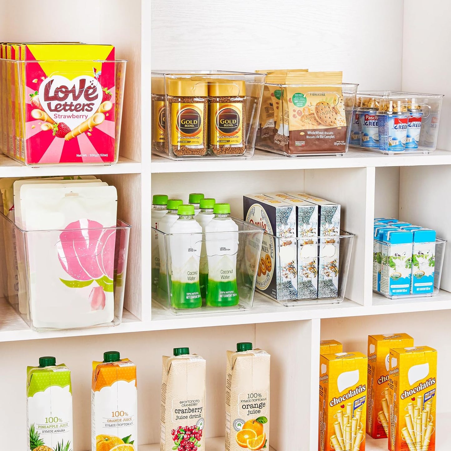 Clear Storage Bins with Handles – Pantry & Fridge Organizer