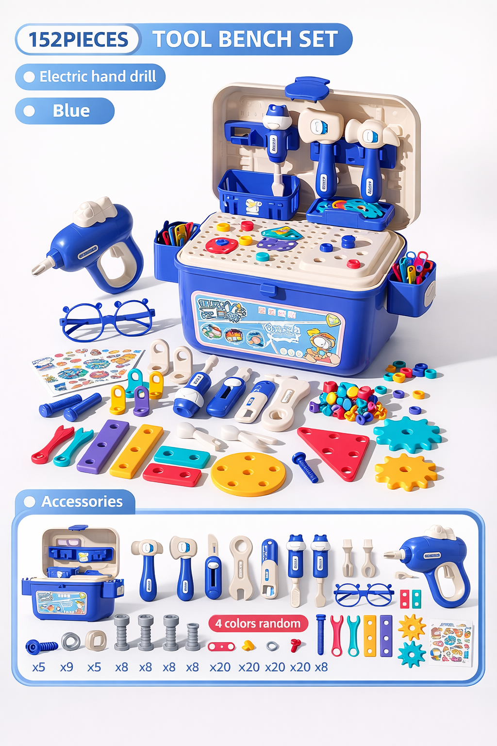 DIY Nut & Bolt Assembly Puzzle Toy – Kids Screw Building Toolbox STEM Educational Shape Matching Blocks