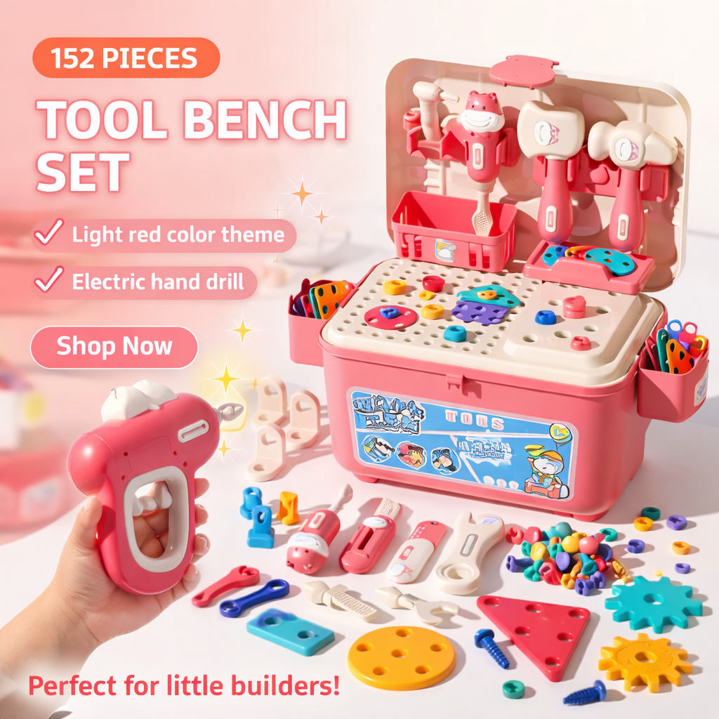 DIY Nut & Bolt Assembly Puzzle Toy – Kids Screw Building Toolbox STEM Educational Shape Matching Blocks